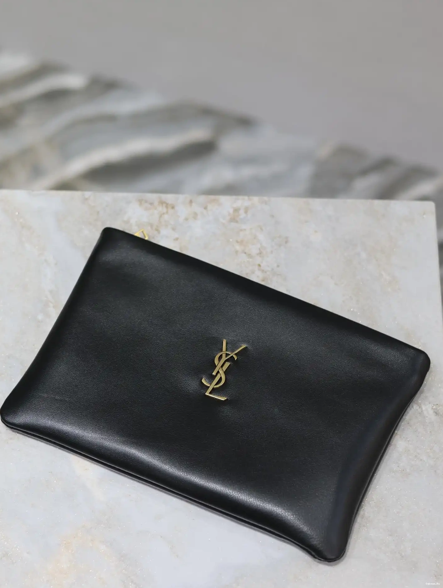 IN LAMBSKIN SMALL YSL POUCH CALYPSO 0525